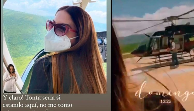 Esposa de funcionario del IMSS pasea en helicóptero con vacunas Covid