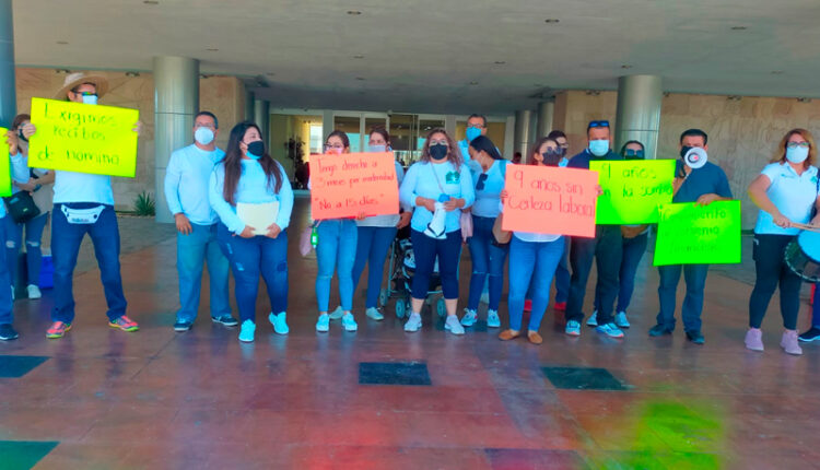 Manifestación maestros telebachillerato