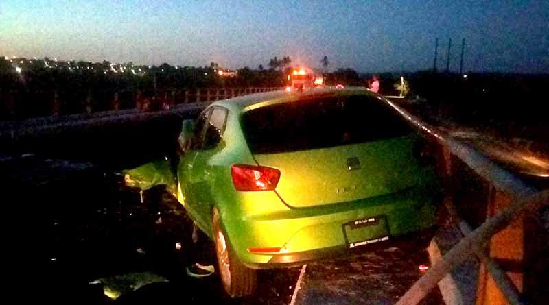 choque 21 jun web Mujer lesionada por choque en el puente de Santa Anita