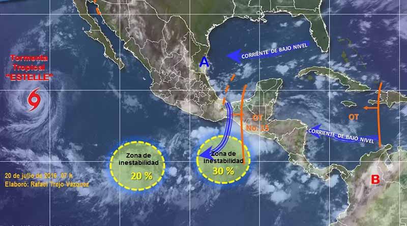 SMN vigila dos zonas de inestabilidad en el Pacífico SMN vigila dos zonas de inestabilidad en el Pacífico