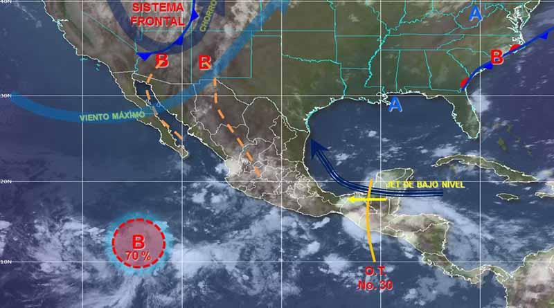 Baja presión al sur de Cabo San Lucas presenta trayectoria errática Baja presión al sur de Cabo San Lucas presenta trayectoria errática