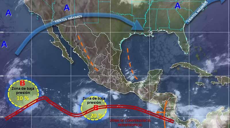 Meteorológico vigila dos zonas de inestabilidad en el océano Pacífico Meteorológico vigila dos zonas de inestabilidad en el océano Pacífico