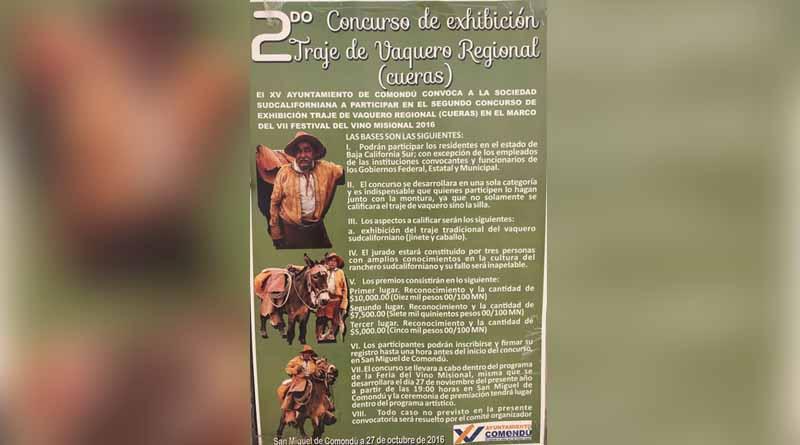 Invitan a los sudcalifornianos a participar en el 2do. Concurso de Exhibición de Traje Vaquero Regional Invitan a los sudcalifornianos a participar en el 2do. Concurso de Exhibición de Traje Vaquero Regional
