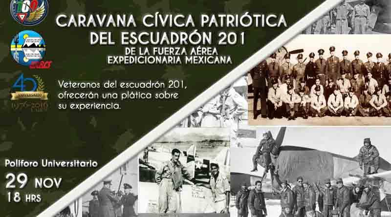 visita caranava Sobrevivientes del escuadrón mexicano que participó en la Segunda Guerra Mundial ofrecerán plática en la UABCS La Paz