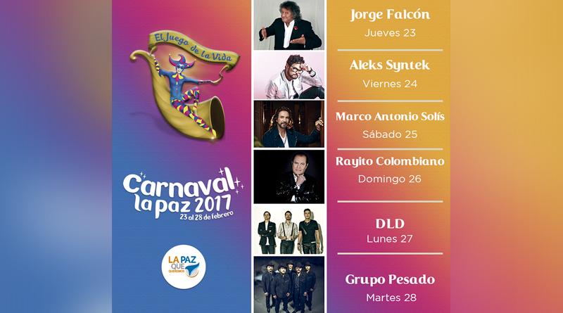 Presentan cartelera oficial del Carnaval La Paz 2017 Presentan cartelera oficial del Carnaval La Paz 2017