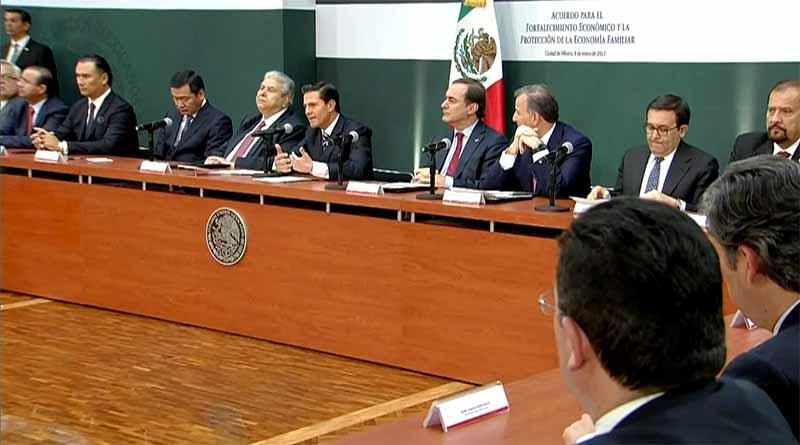 acuerdo 9 ene Firman Gobierno Federal, sindicatos y empresarios acuerdo para mantener estabilidad económica de México