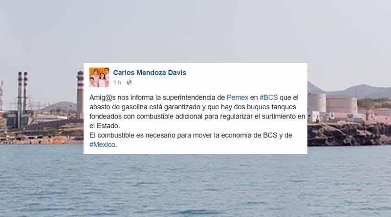 gasolina carlos Confirma Gobernador que está garantizado abasto de combustible en BCS