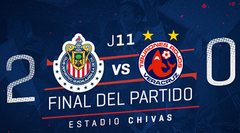 Chivas sufre pero vence 2-0 a Veracruz y recupera liderato general Chivas sufre pero vence 2-0 a Veracruz y recupera liderato general