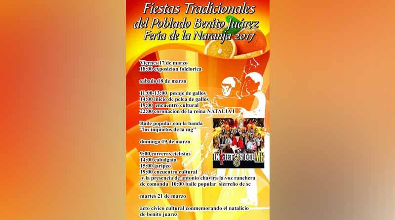Fiestas Tradicionales de la Naranja en Benito Juárez del 17 al 21 de Marzo Fiestas Tradicionales de la Naranja en Benito Juárez del 17 al 21 de Marzo