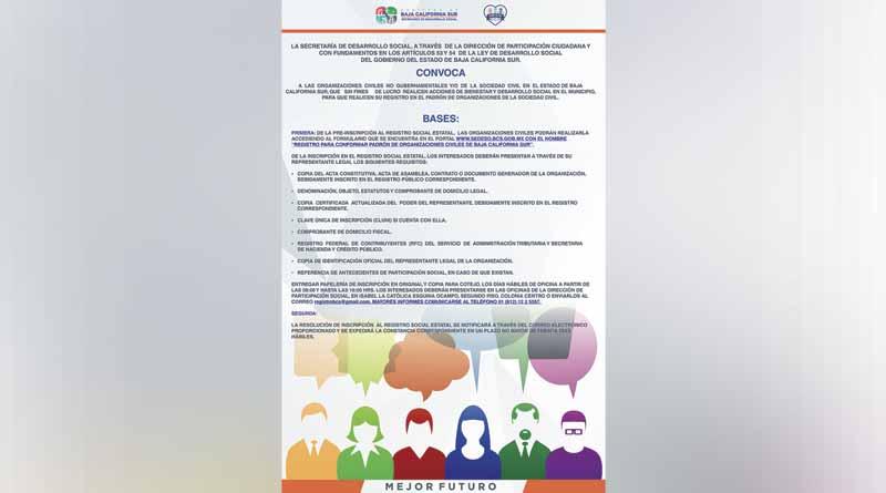 Conformará SEDESO padrón estatal de organizaciones de la sociedad civil Conformará SEDESO padrón estatal de organizaciones de la sociedad civil