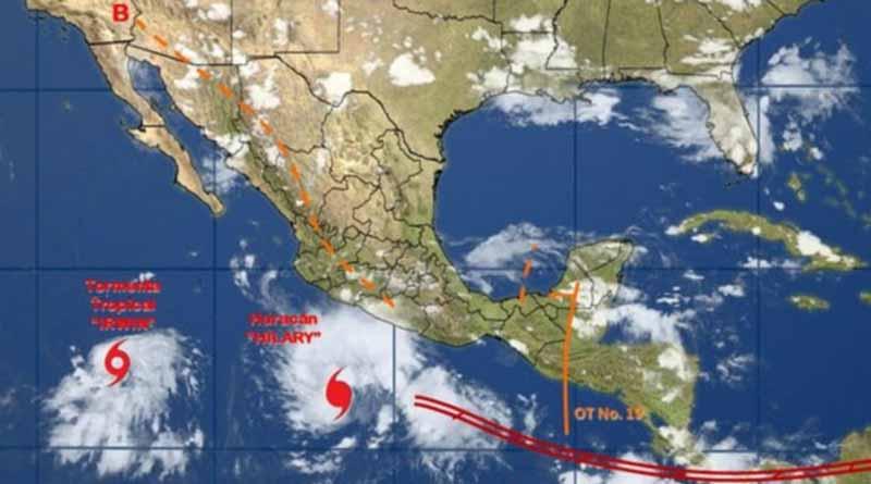 Huracán Hilary aumenta gradualmente su fuerza y se desplaza al oeste-noroeste Huracán Hilary aumenta gradualmente su fuerza y se desplaza al oeste-noroeste