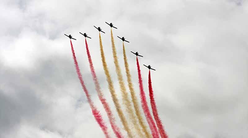 Se accidenta avión tras participar en desfile en Madrid Se accidenta avión tras participar en desfile en Madrid