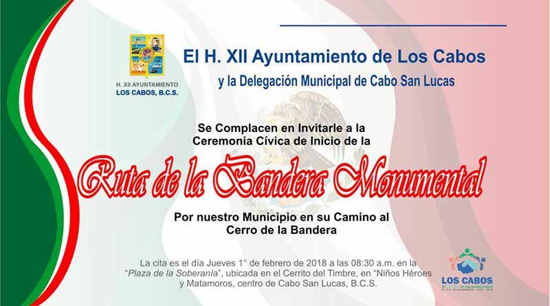 Iniciará recorrido bandera nacional monumental en Los Cabos Iniciará recorrido Bandera Nacional Monumental en Los Cabos