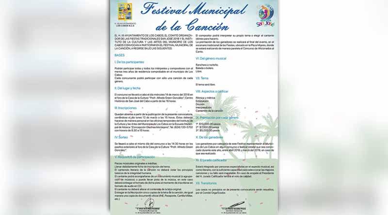 Se abre Convocatoria para el Festival Municipal de la Canción 2018 Se abre Convocatoria para el Festival Municipal de la Canción 2018