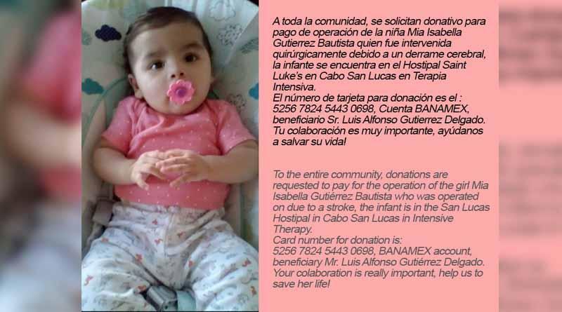 apoyobebe Solicitan apoyo para menor de 5 meses que sufrió de derrame cerebral