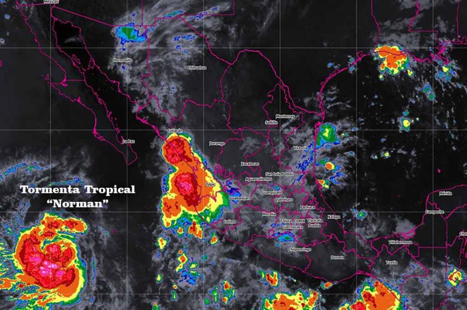 Tormenta tropical Norman se ubica al suroeste de Península de Baja California Tormenta tropical Norman se ubica al suroeste de Península de Baja California