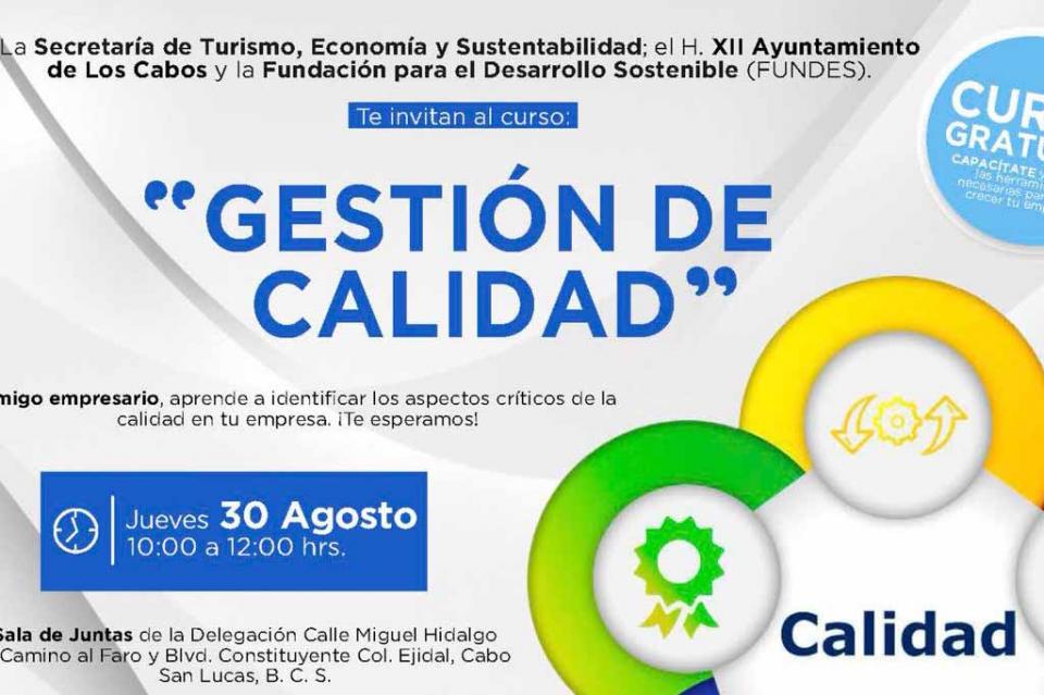 gestioncalidad Curso "Gestión de Calidad", este jueves 30 de agosto
