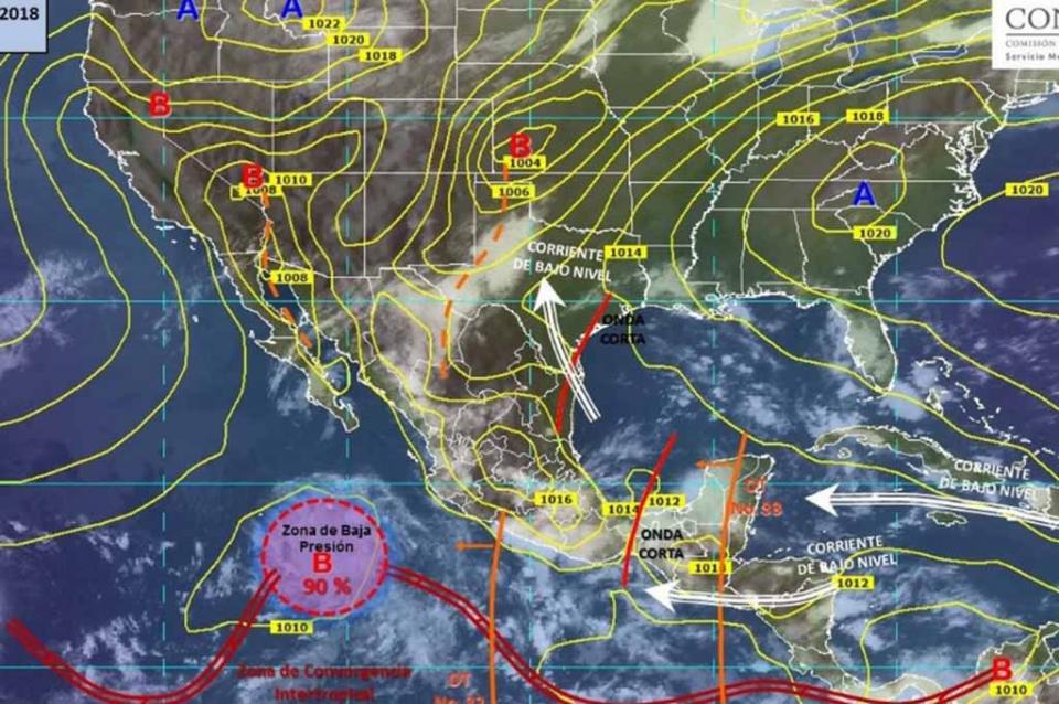 zonabajapresion Observan zona de baja presión en el Pacífico