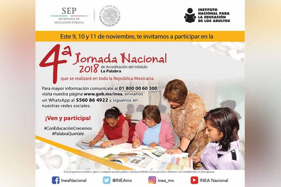 Inicia la Cuarta Jornada acreditación de educación para adultos Inicia la Cuarta Jornada acreditación de educación para adultos