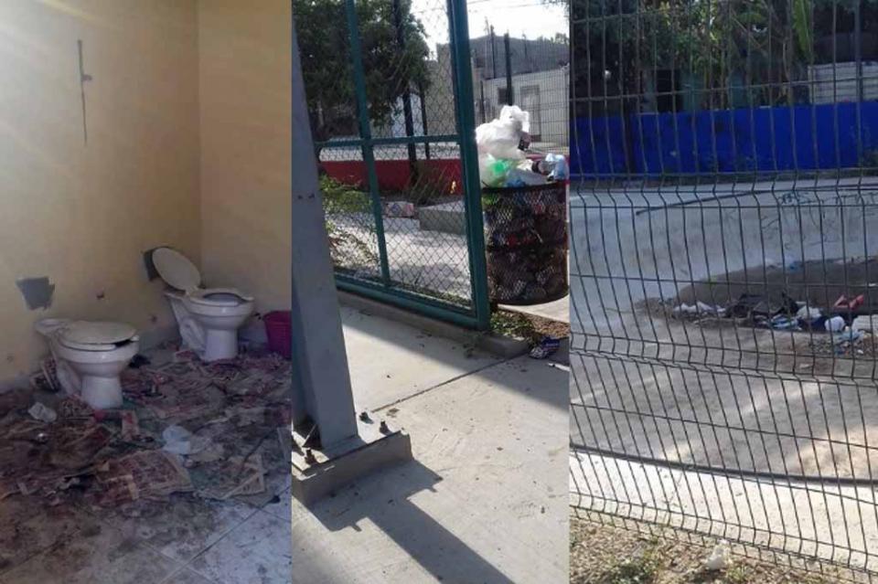 parquepablolmartínez Denuncian ciudadanos mal estado de cancha deportiva en la Pablo L. Martínez