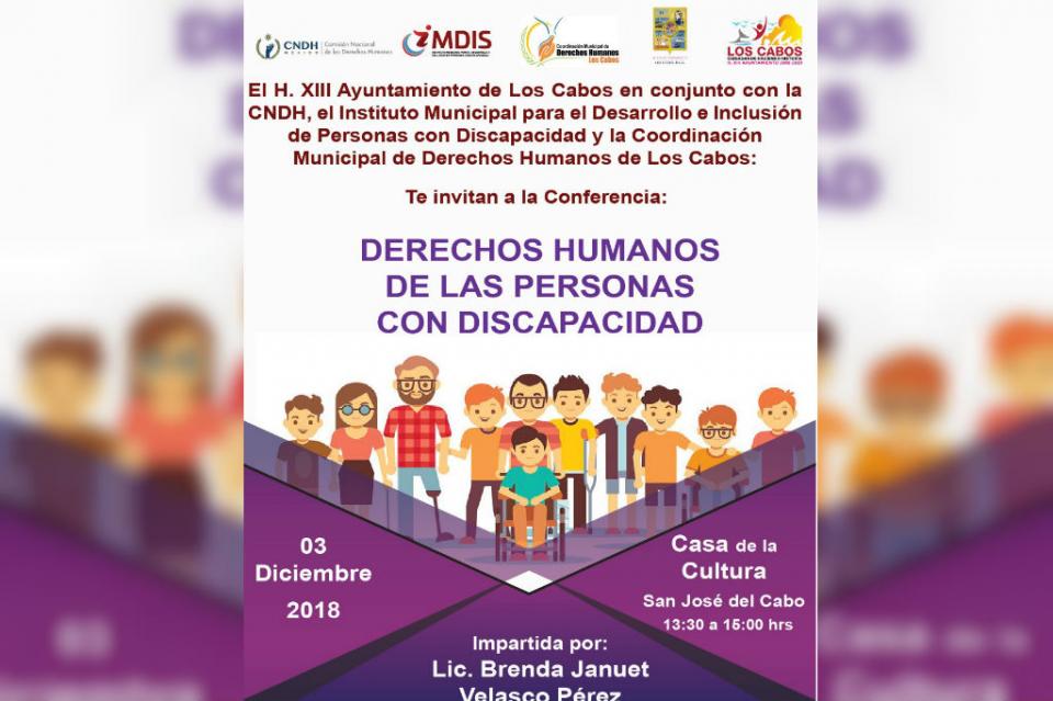 cartel Impartirán conferencia Derechos Humanos de las Personas con Discapacidad