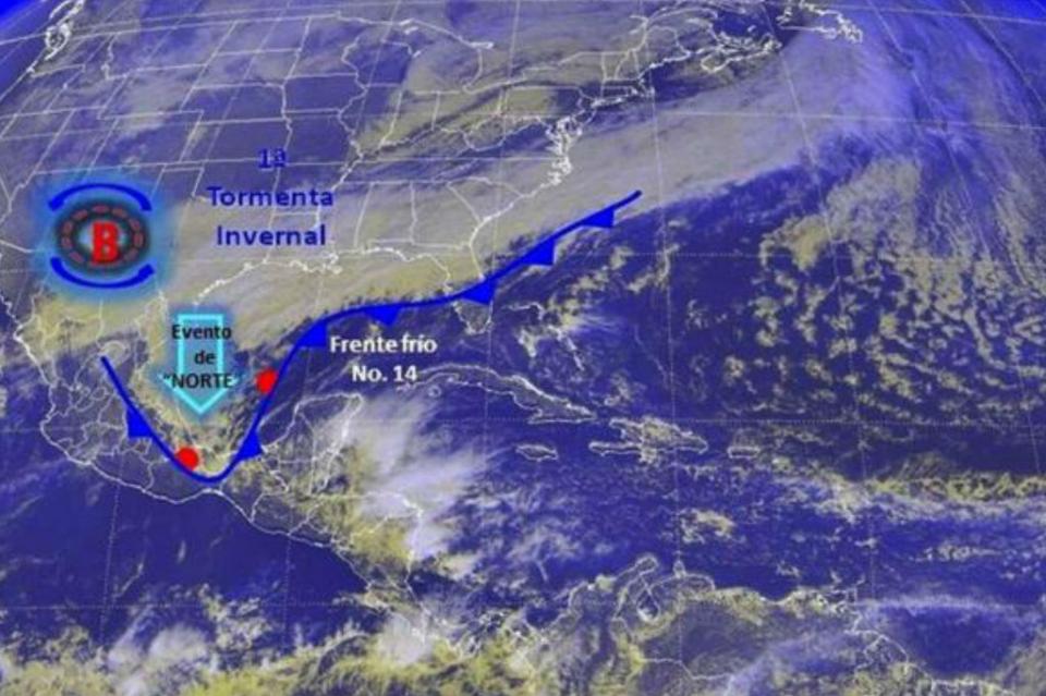 frentefrio2 Frente frío número 14 traerá más lluvias y bajas temperaturas