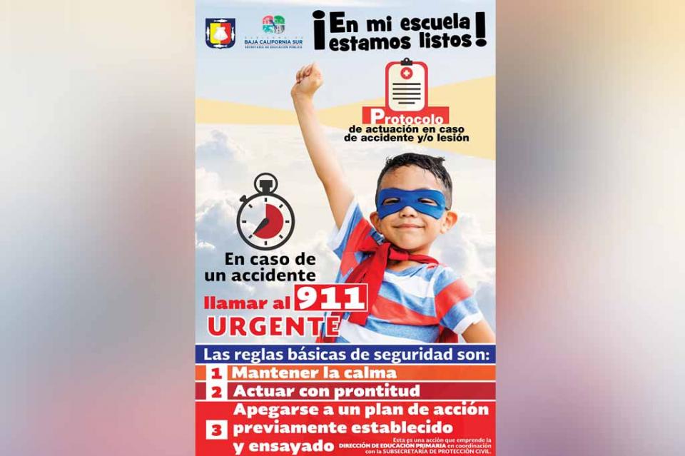 Implementa SEP protocolo de actuación en caso de accidentes escolares en BCS Implementa SEP protocolo de actuación en caso de accidentes escolares en BCS
