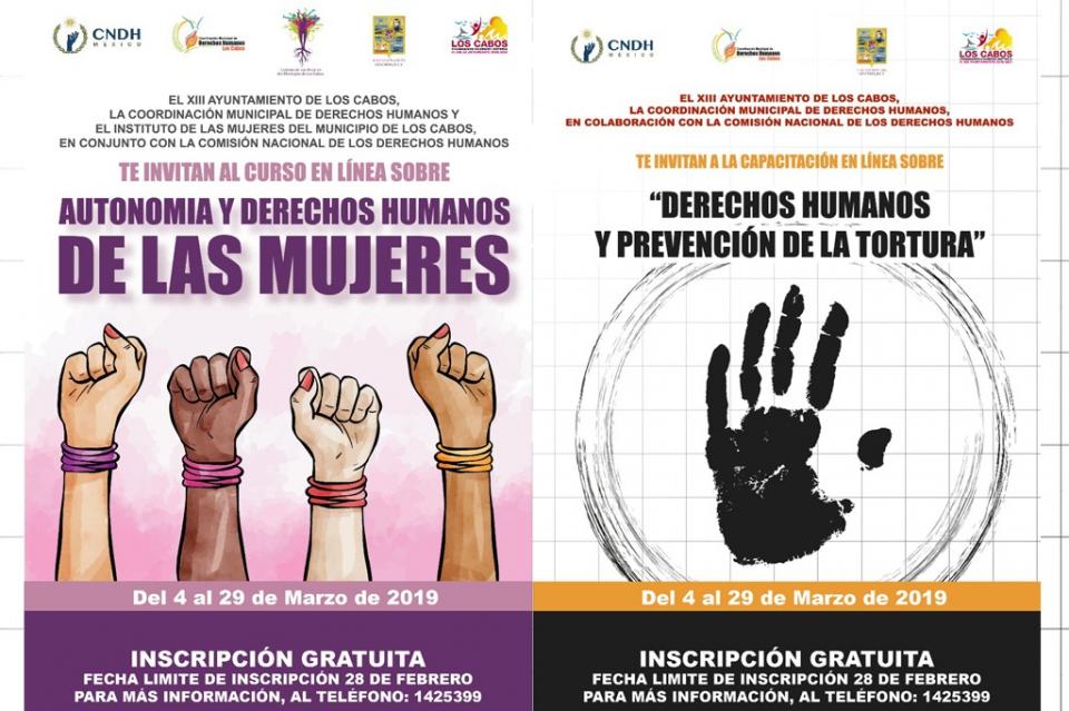 Coordinación Municipal de Derechos Humanos invita al primer periodo de capacitaciones gratuitas en línea Coordinación Municipal de Derechos Humanos invita al primer periodo de capacitaciones gratuitas en línea