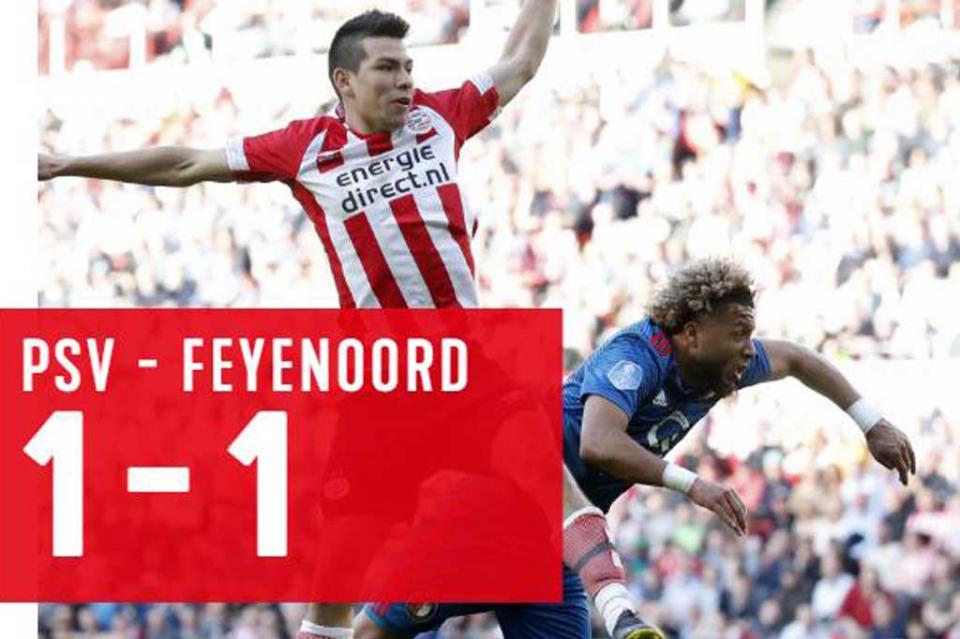 Con gol de Hirving Lozano, PSV empata 1-1 con Feyenoord en Eredivisie Con gol de Hirving Lozano, PSV empata 1-1 con Feyenoord en Eredivisie