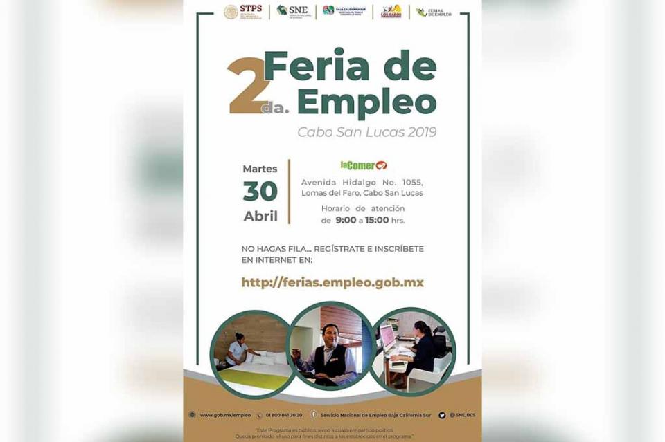 Este martes se realizará la 2da Feria de Empleo Cabo San Lucas 2019 Este martes se realizará la 2da Feria de Empleo Cabo San Lucas 2019