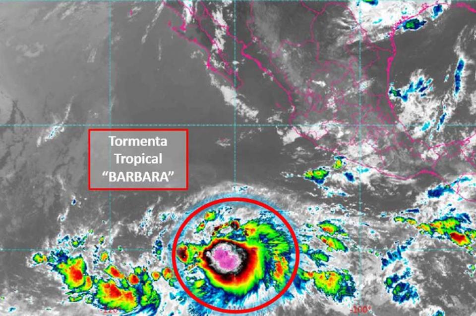 Se forma la Tormenta Tropical “BARBARA”, al sur de BCS sin afectar al país Se forma la Tormenta Tropical “BARBARA” al sur de BCS, sin afectar al país