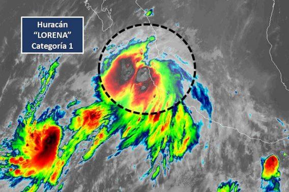 Huracán Lorena toca tierra al este-noreste de Playa Pérula, Jalisco Huracán Lorena toca tierra al este-noreste de Playa Pérula, Jalisco