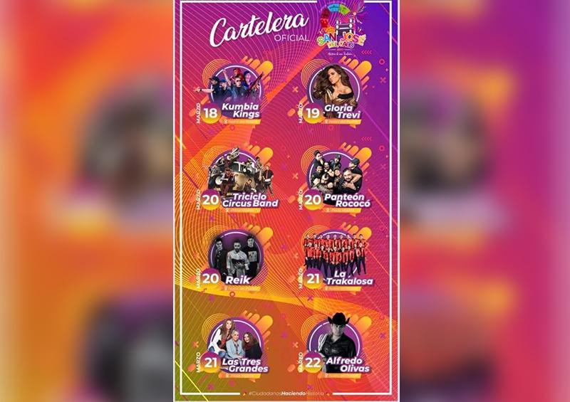 Sin título-2 Gloria Trevi, Reik y Kumbia Kings entre los artistas para las fiestas tradicionales de San José 2020