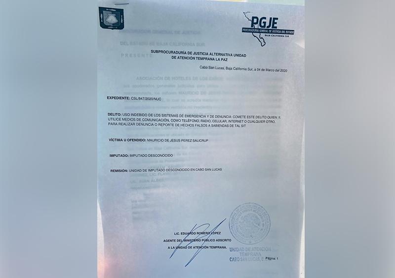 Denuncia de la AHLC Denuncia Asociación de Hoteles de Los Cabos ante el Ministerio Público falsos rumores sobre el Coronavirus