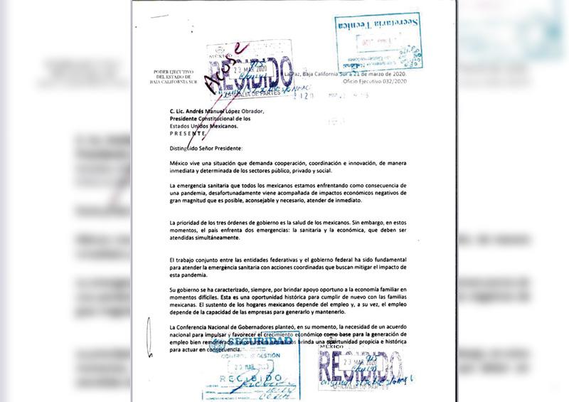 Solicita Gobernador de BCS reunión entre Conago y AMLO por Covid-19 Solicita Gobernador de BCS reunión entre Conago y AMLO por Covid-19