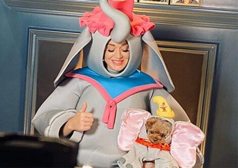 Katy Perry Vestida de "Mamá Dumbo" Katy Perry celebra el Día de las Madres
