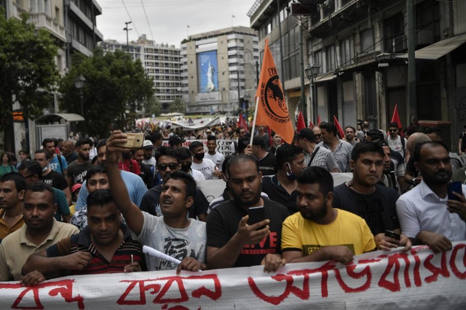Protestas Grecia Atenas celebra Día Mundial de los Refugiados con protestas
