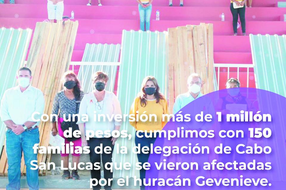 Más de 1 mdp para afectados por ciclón “Genevieve” Más de 1 mdp para afectados por ciclón “Genevieve”