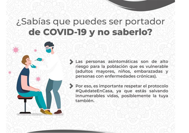 ¿Sabías que puedes ser portador de Covid-19 y no saberlo? ¿Sabías que puedes ser portador de Covid-19 y no saberlo?
