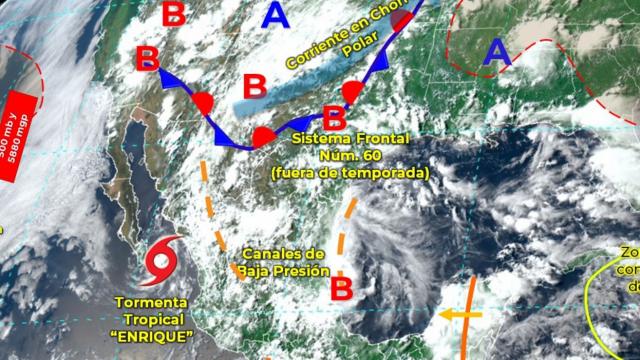 TT “Enrique” pierde fuerza y hay pronóstico de que tocará tierras de Comondú este jueves Tormenta Tropical Enrique